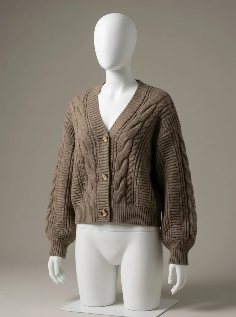 Pull torsadé court style coréen femme élégant - Vue 2 - Pull torsadé