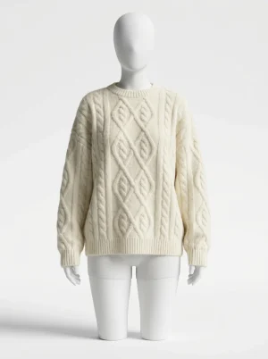 Pull torsadé épais coupe large quotidien femme - Vue 1 - Pull torsadé