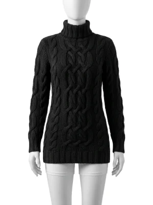 Pull torsadé long femme style vintage épais décontracté - Vue 1 - Pull torsadé